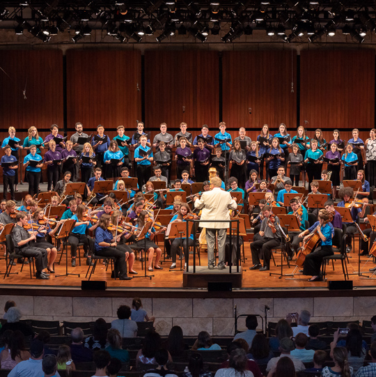 Student orchestra performing