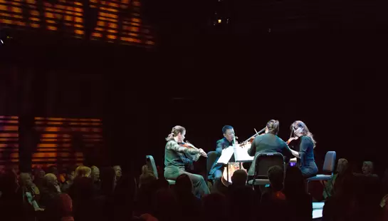 String quartet performing