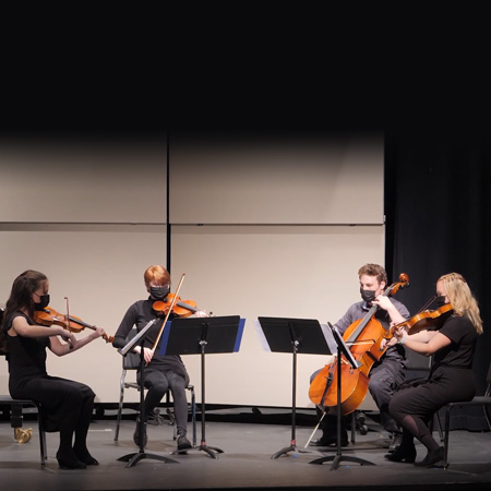 Student quartet performing