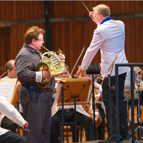 Alasdair Neale and French Horn Soloist Bill VerMeulen