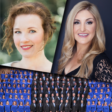 Singers Sasha Cooke and Julie Adams with the American Festival Chorus