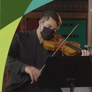 Violinist performing